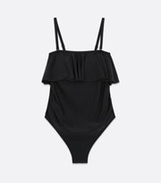 New Look Maternity Black Bandeau Frill Swimsuit